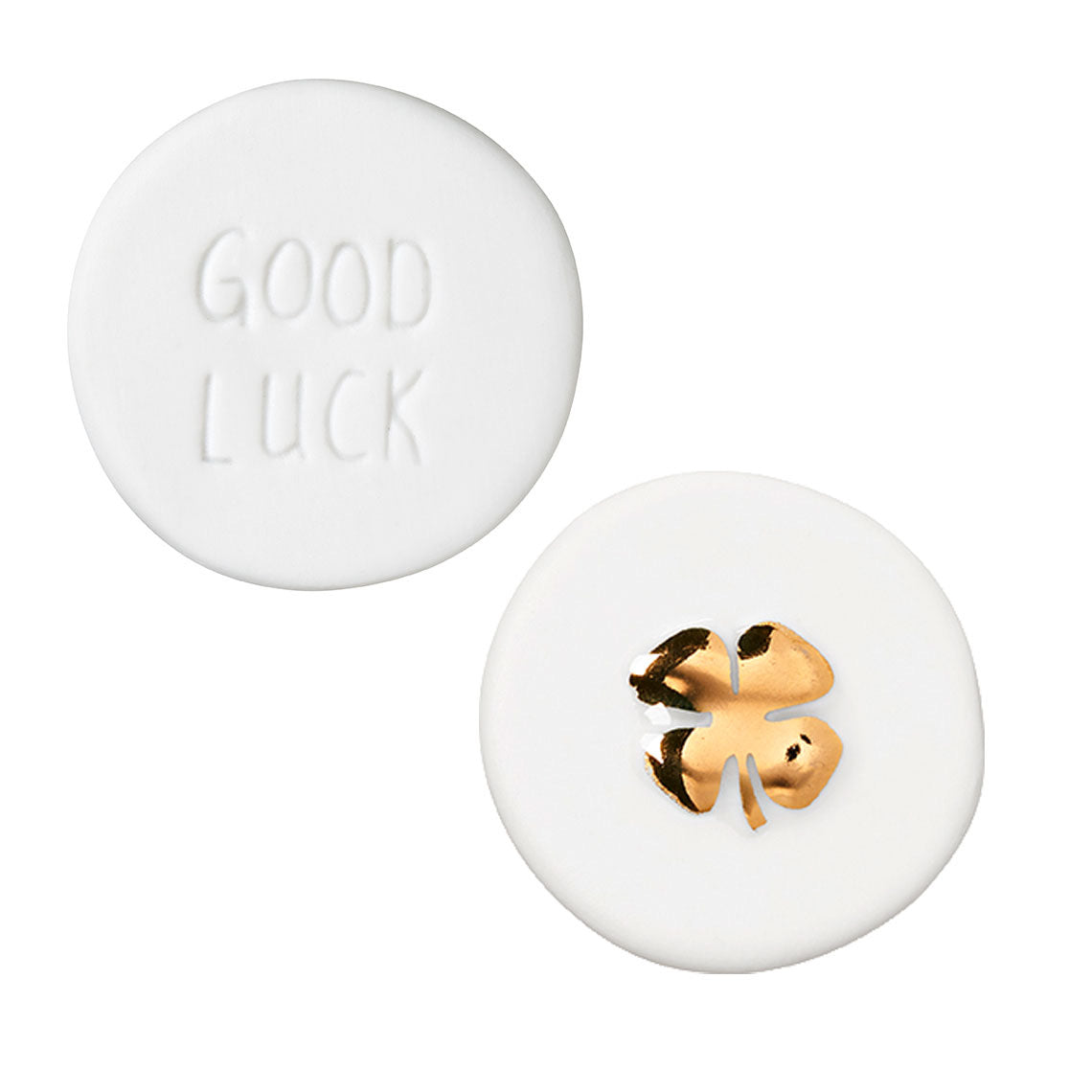 Moeda da sorte "Good Luck"- Trevo dourado