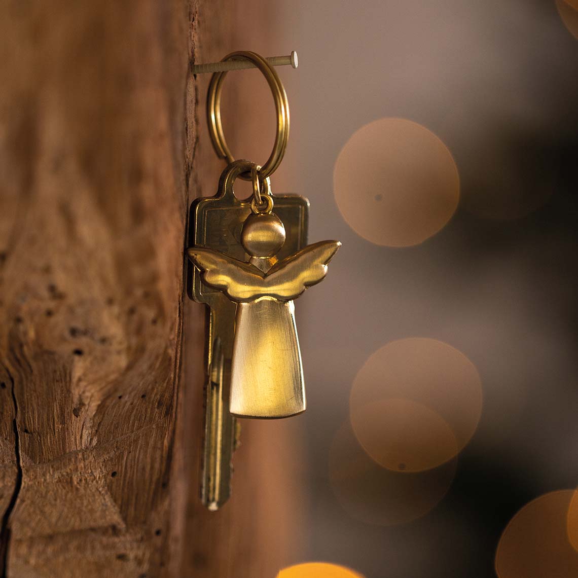 Porta chaves dourado- Anjo da guarda