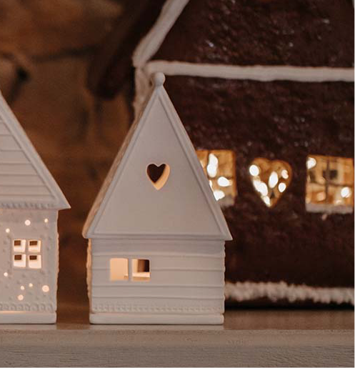 Casa de luz | Coração casa de gingerbread