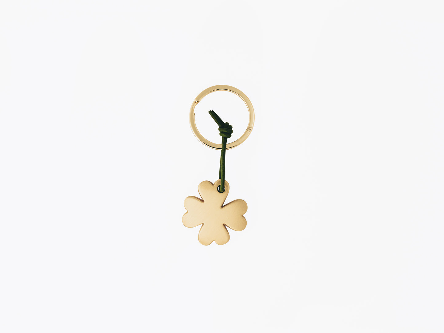 Porta chaves dourado | Trevo da sorte com fita em verde