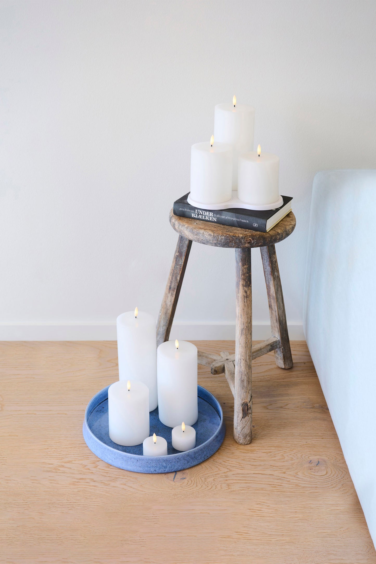 Conjunto de duas velas de luz recarregáveis, Ø6xH3,4