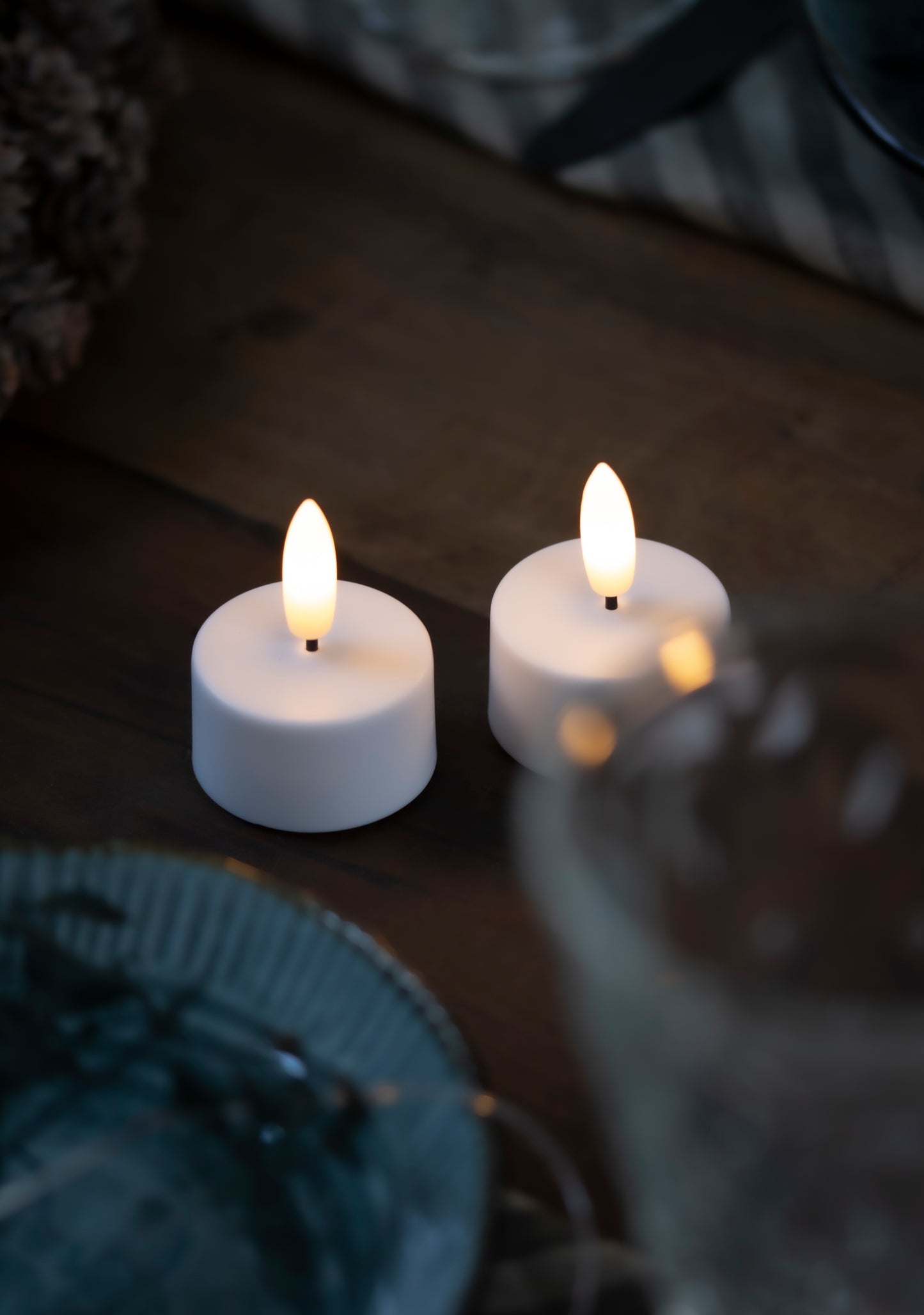 Conjunto de duas velas de luz recarregáveis, Ø4xH2,2cm