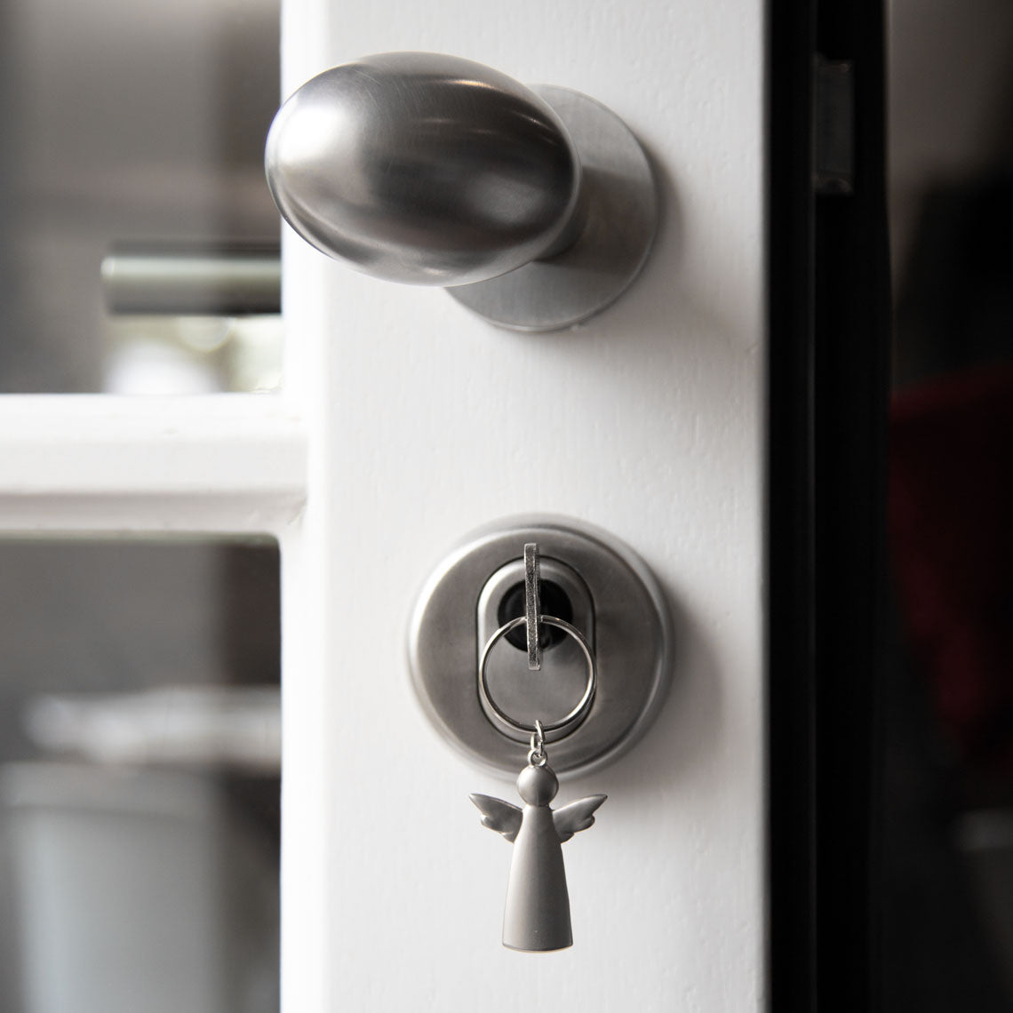 Porta chaves prateado - Anjo da guarda