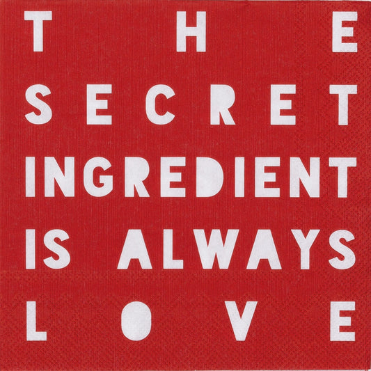 Guardanapos “The secret ingredient is always Love”