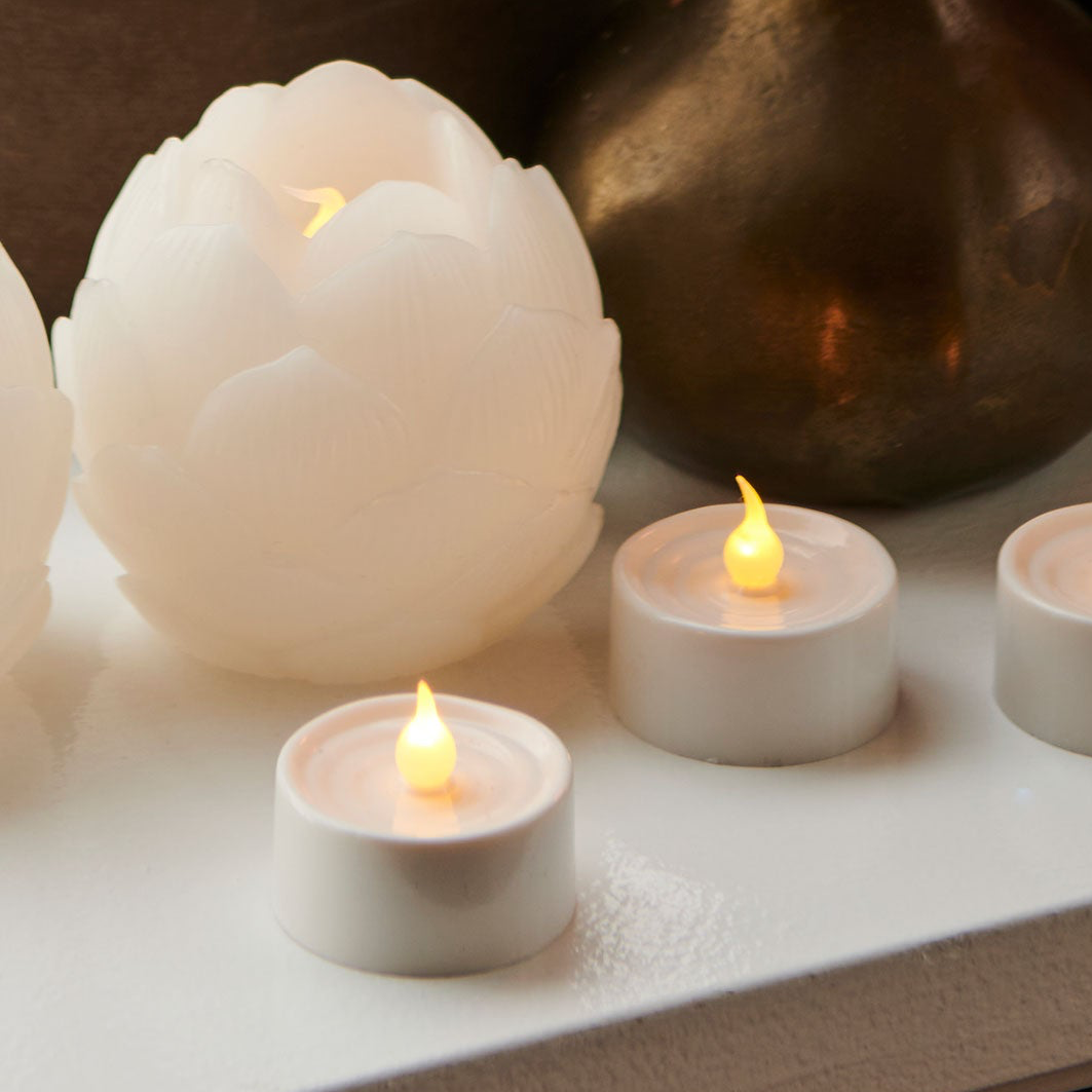 Vela de luz a pilhas, Ø3,5cm, branco