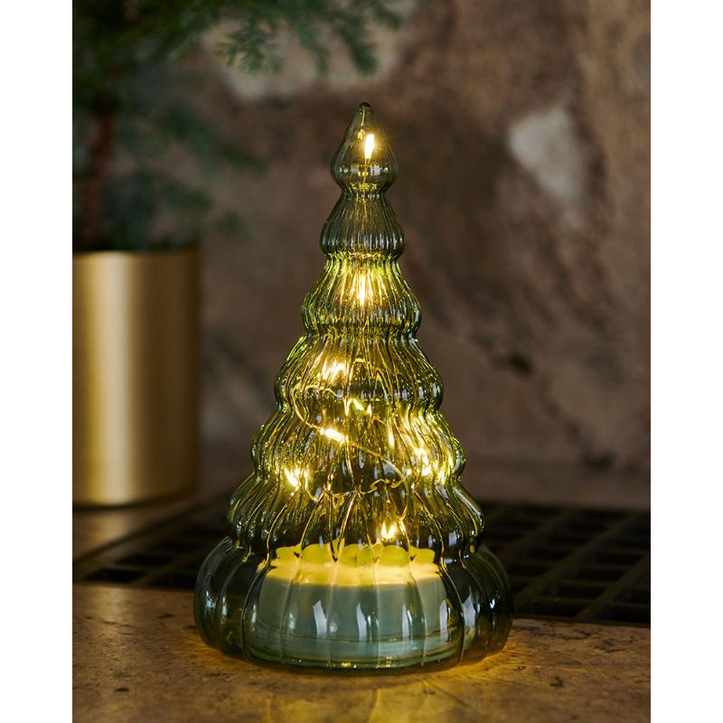 Árvore verde, H16,5cm, 10 leds 'LUCY'