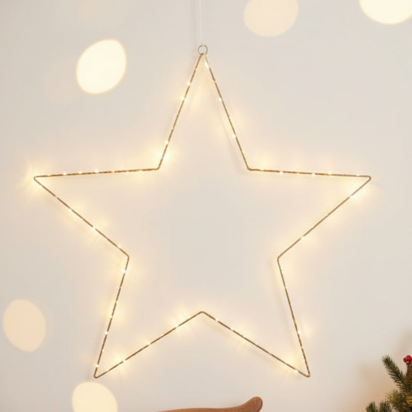 Estrela dourada, 70cm, 80 leds 'LIVA'