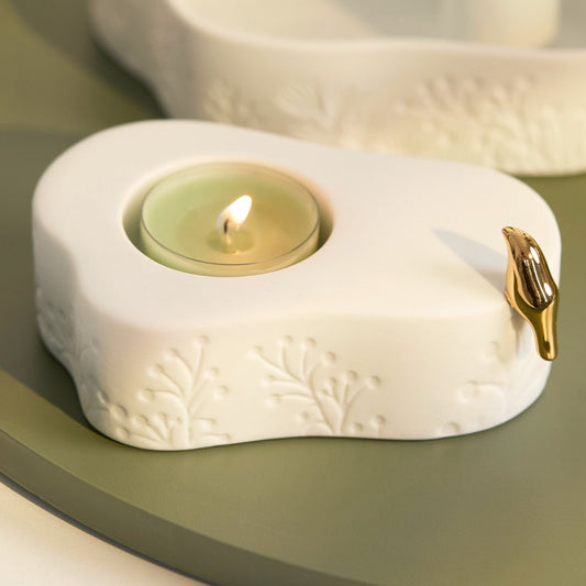 Magia de Inverno | Porta velas pássaro dourado