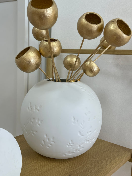 “Flores” em madeira | dourado