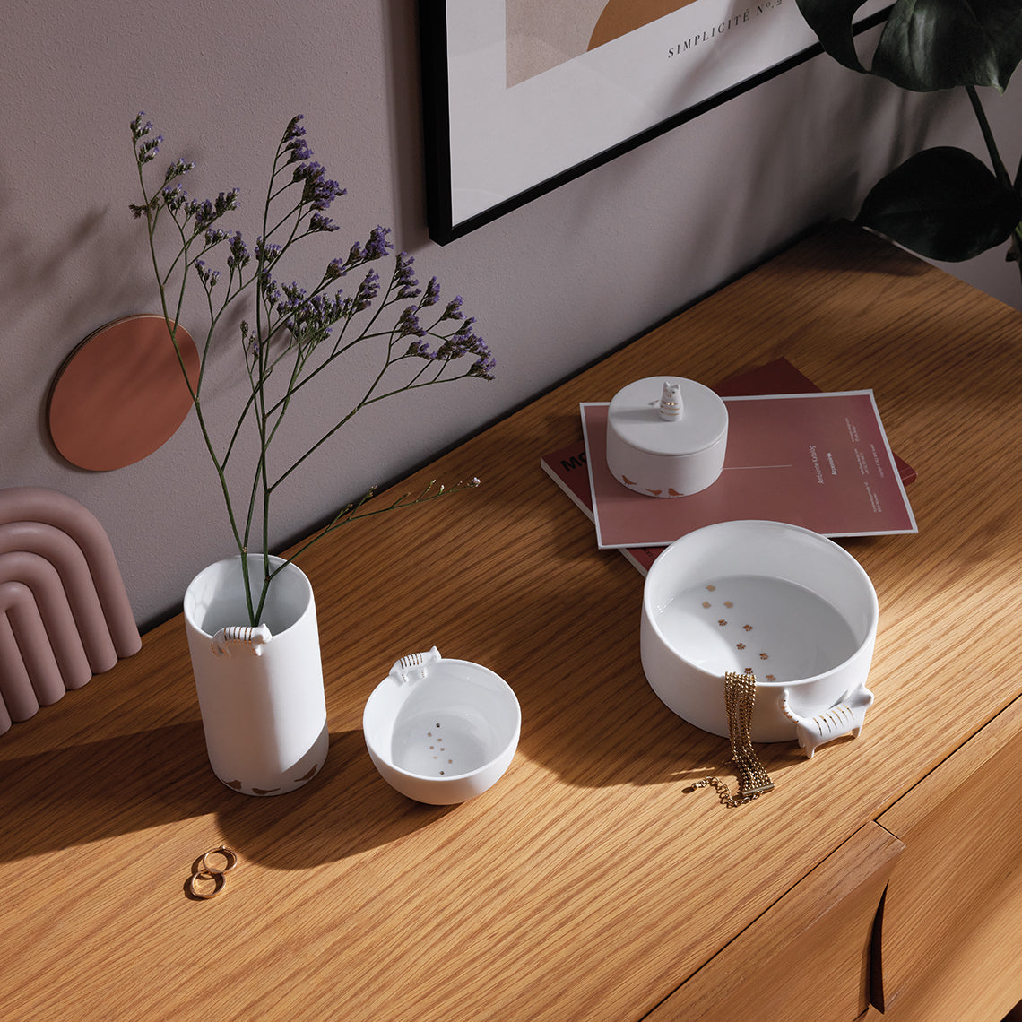 Jarra do gato c/ pássaros