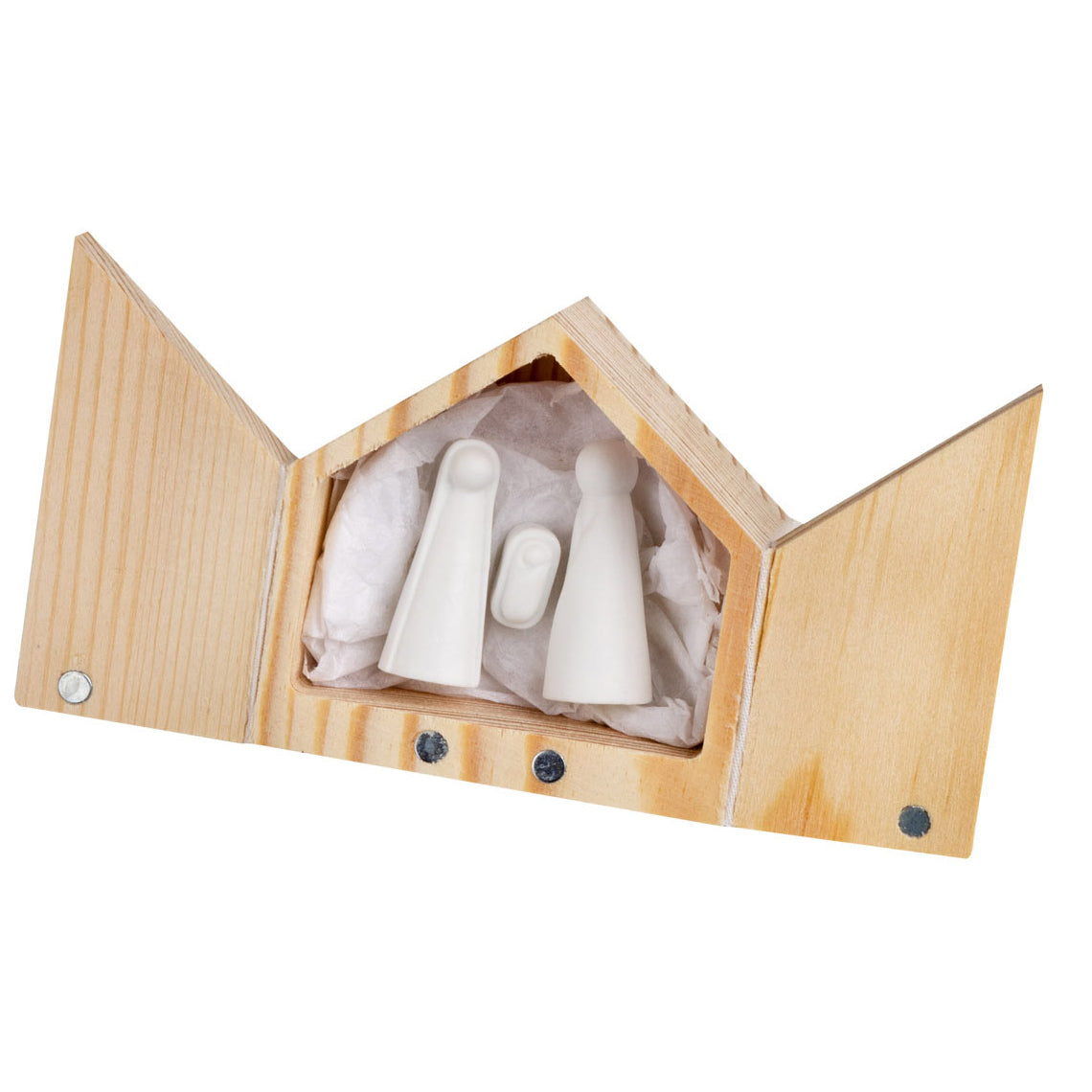 Mini presépio em caixa de madeira