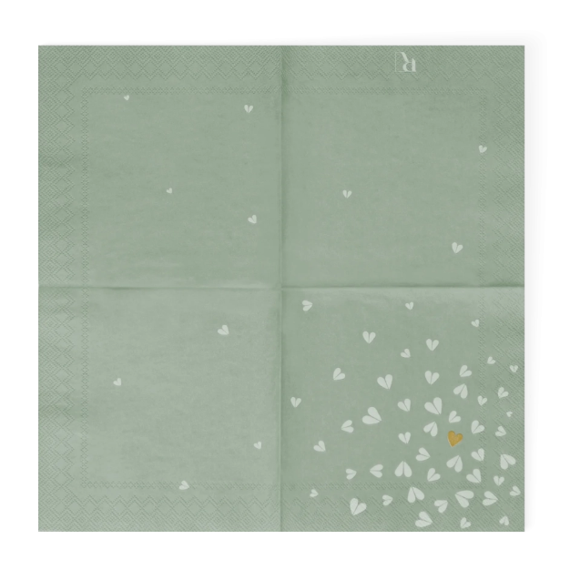 Guardanapos 25x25cm | Coração dourado